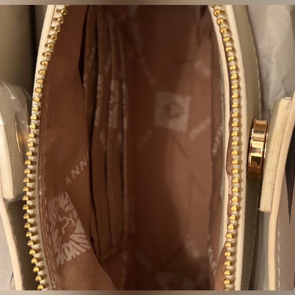 Anne Klein Pink and Cream Floral Satchel